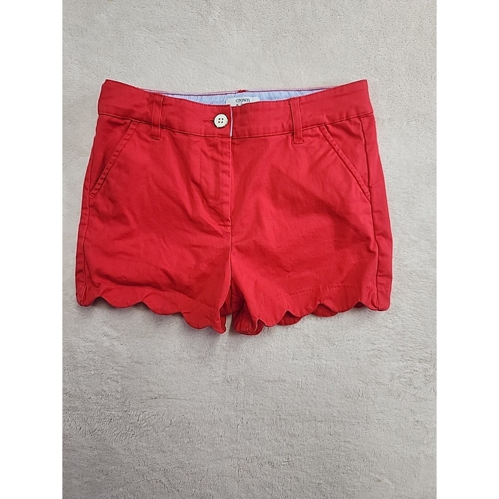 Crown & Ivy Kids Size 10 Red Girls Scalloped Legged Shorts